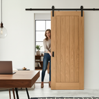 Premium Fully Finished Internal Oak Sliding Door Set with Timeless 5-Panel Design and Contemporary Craftsmanship - Image 2