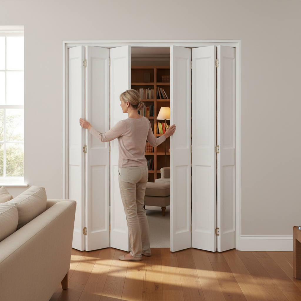 Premium 6 Leaf Bi-Folding Door Set with Slim Line Design for Space Saving and Easy Operation