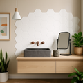 Hexagon Ceramic Wall Tile in White Gloss Finish - Smooth Surface