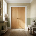 Internal Oak Double Door Fully Finished Farley Arched Square Top