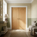 Internal Oak Double Door Fully Finished Farley Arched Square Top