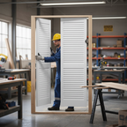 Premium 28mm White Painted Open Louvre Door for Enhanced Ventilation and Durability