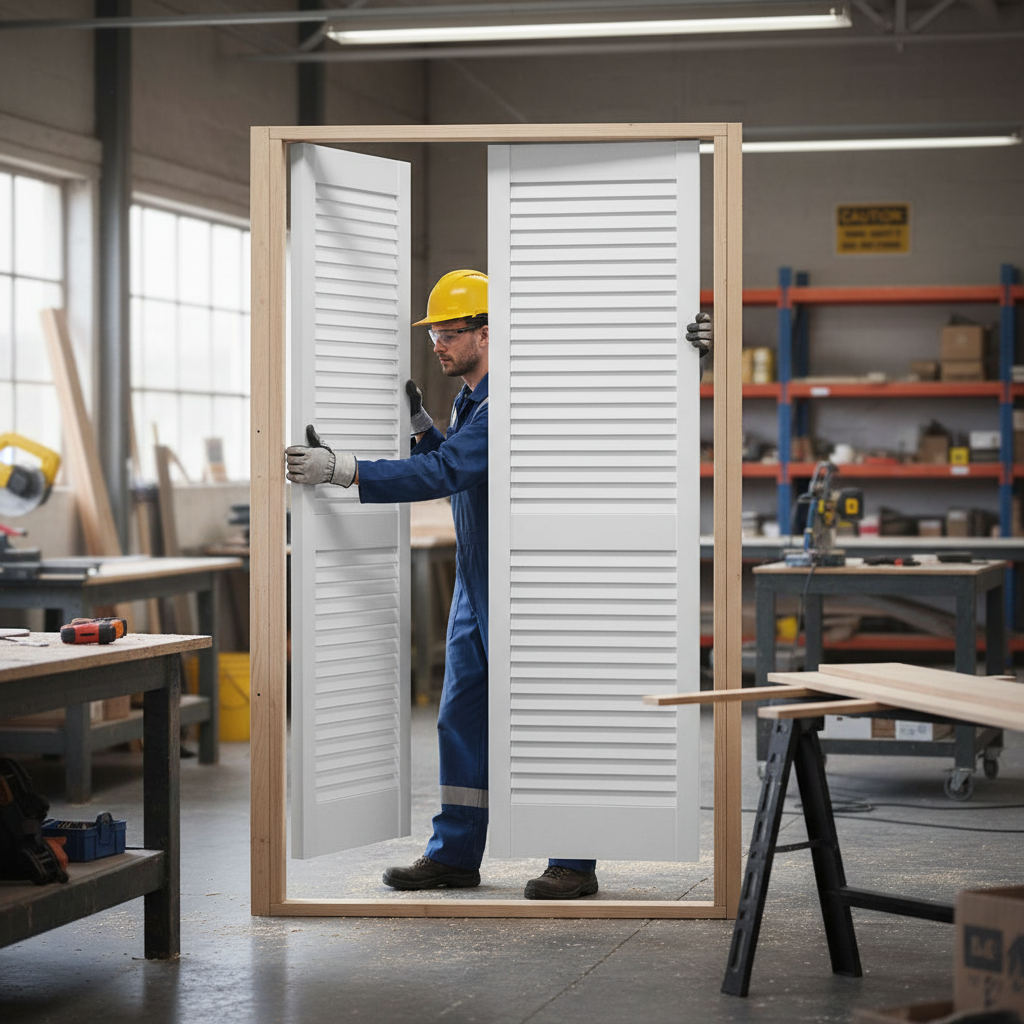 Premium 28mm White Painted Open Louvre Door for Enhanced Ventilation and Durability