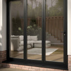 External Folding Patio Door in Matt Black Aluminium with 3+0 Clear Glass - detail view