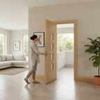 Premium Fully Finished Oak Internal Door with Clear Toughened Glass and Solid Core Construction