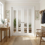 Internal French Door with 2 Panel Design, 2 Light Clear Bevelled Glass, Primed