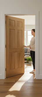 Premium 6 Panel Internal Unfinished Oak Door - Classic Victorian Design with Engineered Construction for Strength and Stability