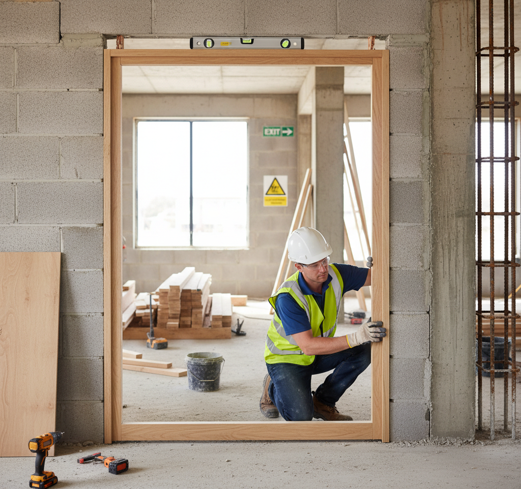 Premium Reversible Double Oak Door Frame Kit for Inward/Outward Opening Doors with Multiple Size Options