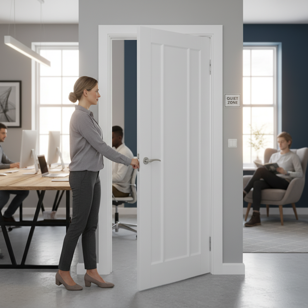 Premium Internal Primed 3 Panel Fire Door with Solid Core and FD30 Rating for Enhanced Safety - Image 2