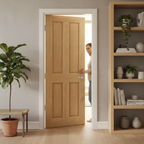 Premium Fully Finished Oak Internal Door with Bevelled Panels and Solid Core Construction