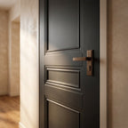 Internal 3 Panel Fully Finished Jet Black Elegance Henley Door - detail view