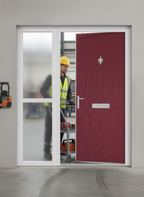 Premium Flush External Fire Door Set with Sidelight and Multipoint Locking System for Enhanced Security