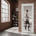 Premium Industrial 4 Panel Door - White Primed Finish, Durable Timber Construction for Modern Homes