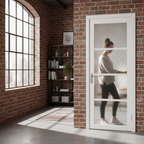 Premium Industrial 4 Panel Door - White Primed Finish, Durable Timber Construction for Modern Homes