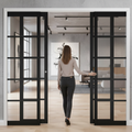 Premium Clear Glazed 4 Door Telescopic Pocket Door System with Adjustable Features and Maintenance-Free Track