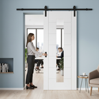 Premium Internal Sliding Door Set with Clear Glass Pane - Customizable Fit and Durable Solid Core Construction - Image 2