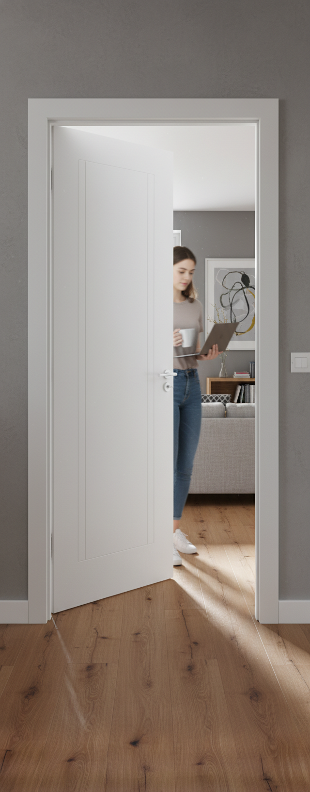 Premium Internal Fire Door with Deluxe Primed Finish and Semi-Solid Core for Strength and Durability