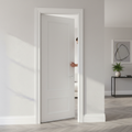 Premium White Primed Internal Door with Elegant Two-Panel Design and Fire Door Certification Options