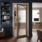 Premium Arched Internal Door with Reeded Glazing and Blonde Oak Finish for Stylish Home D?or