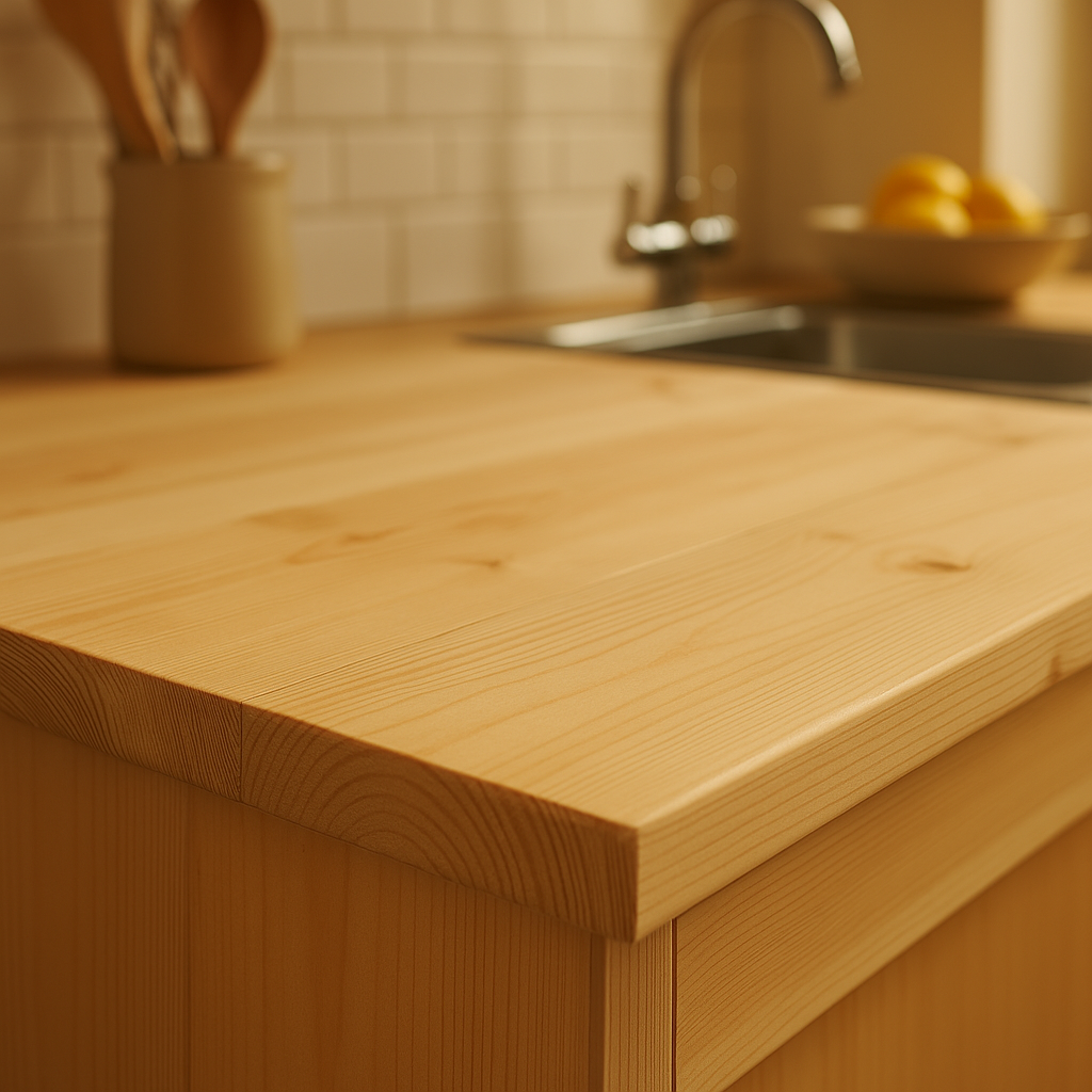 Solid Redwood Pine Furniture Board, 27mm Thick, Unfinished Finish - detail view