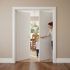Premium Internal White Primed Trent 3 Panel Pair Door Set - Elegant Minimalist Design for Modern Homes - Image 2