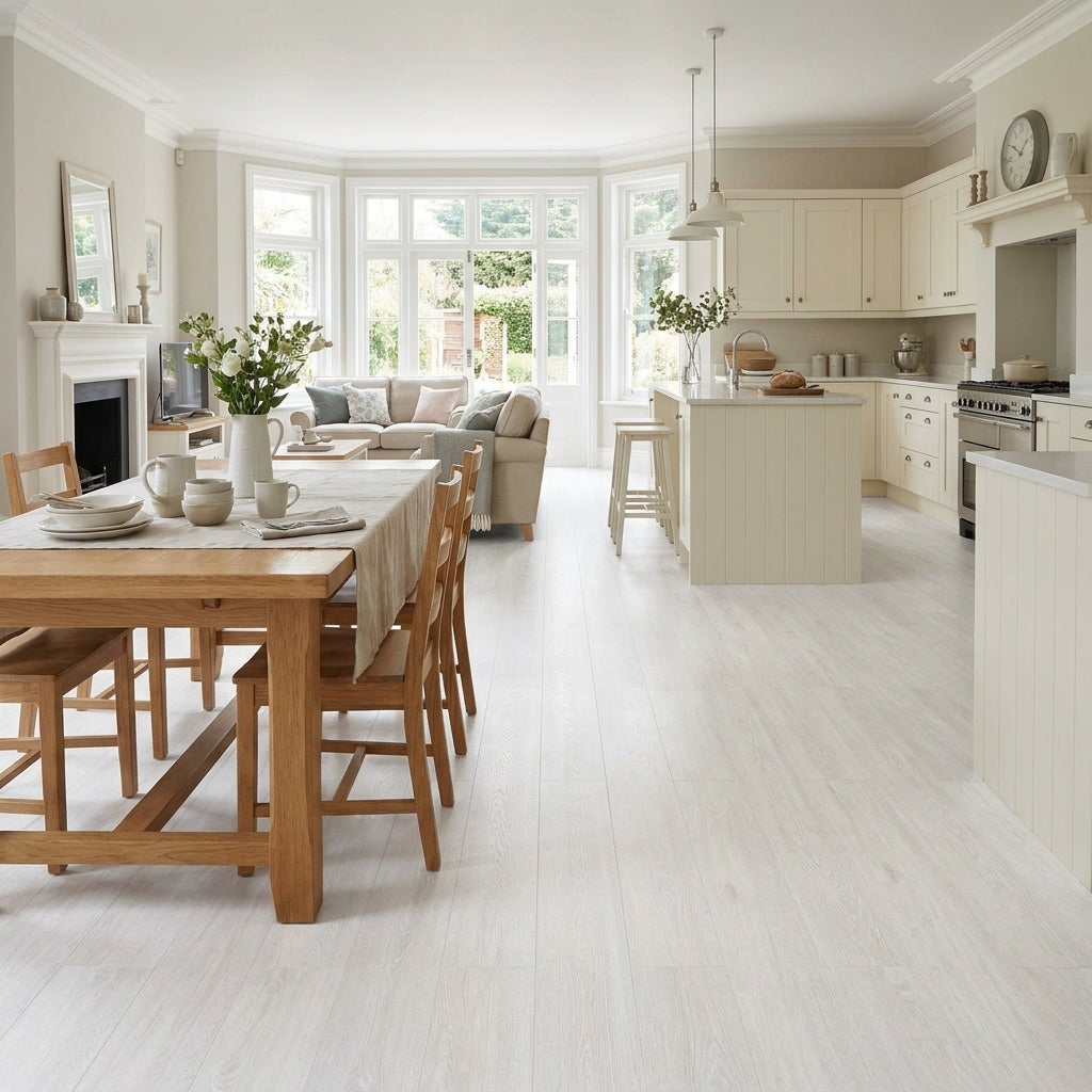 5mm Rigid Core LVT Flooring Misty White Oak - Waterproof Vinyl