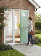 Premium External Glazed Fire Door Set with Sidelight - 30 Minute Fire Resistance, Multipoint Locking, and Multiple Color Options