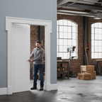 Premium Internal White Primed Trent 3 Panel Pair Door Set - Elegant Minimalist Design for Modern Homes