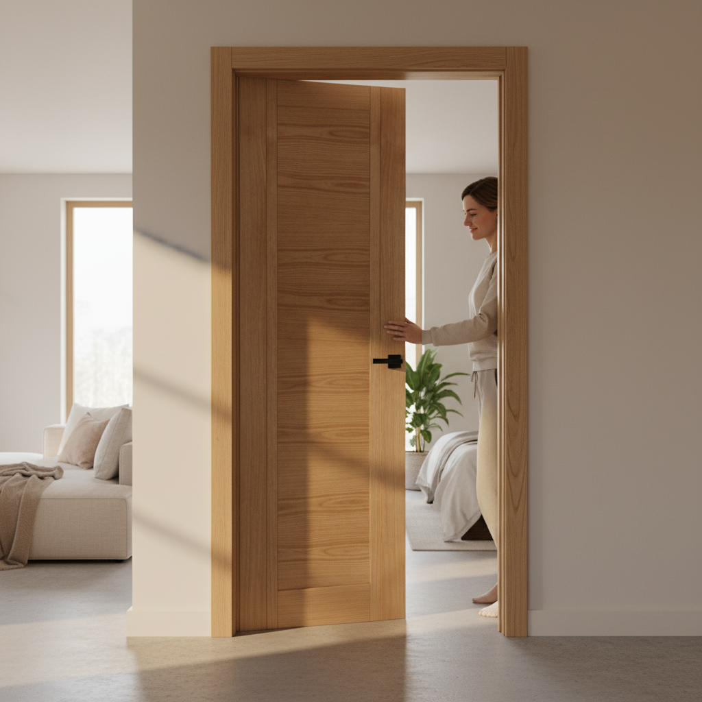 Premium Fully Finished Oak Internal Door with Unique Design and Engineered Construction