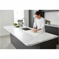 Premium Rounded Edge Laminate Worktop 3000mm x 600mm x 28mm - Durable Stone Effect Finish for Kitchen Elegance