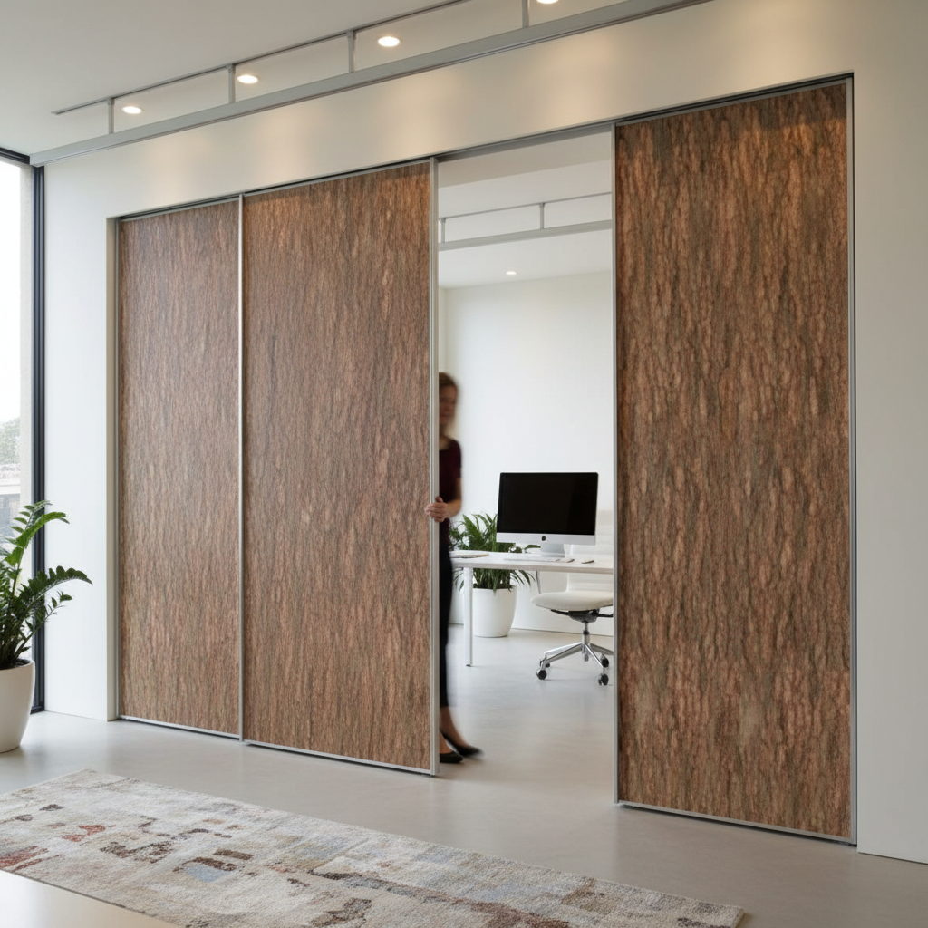 Premium Telescopic 4 Door Sliding System for Interior Wooden Doors - Silent Operation and Seamless Walkway Design