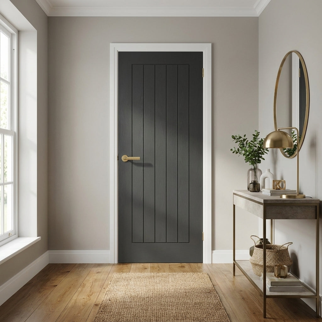 Internal Farley Door in Ash Grey, Fully Finished with Solid Engineered Core