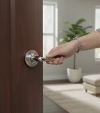 Premium Dos Lever Handle on Round Rose - Durable Design with Screw on Rose for Easy Installation