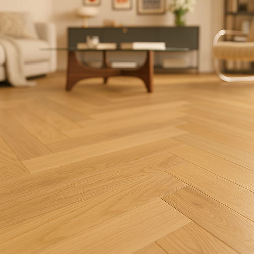 Herringbone Oak Rigid Core LVT Flooring, 5mm Purecoat Finish - detail view