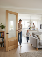 Premium Fully Finished Clear Glazed Internal Oak Door for Light Enhancement and Easy Installation