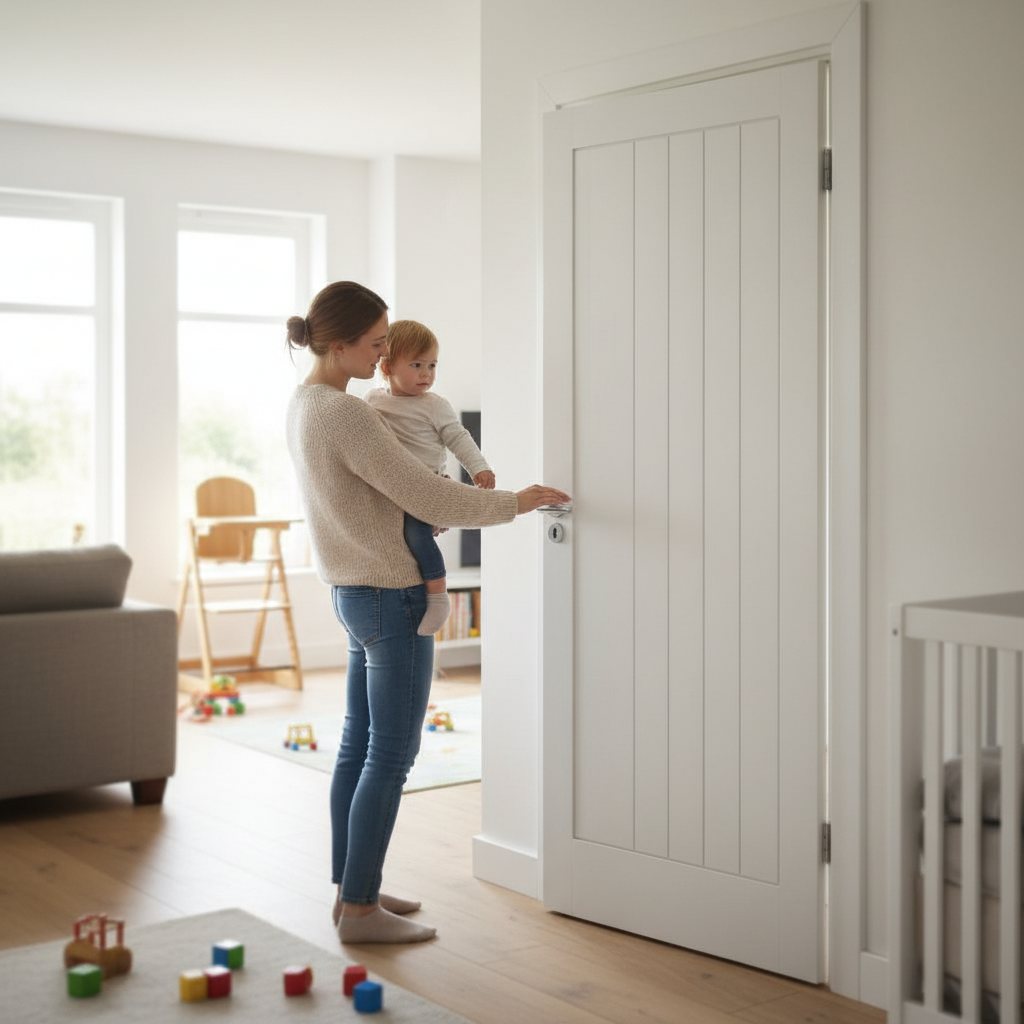 Premium White Primed Cottage Style Internal Door with Moulded Panel Grained Effect and FSC Certification