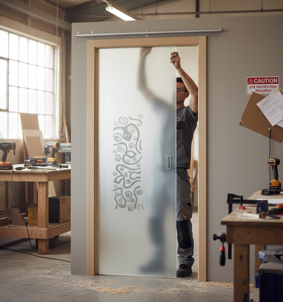 Premium Frameless Satin Glass Door with Easy-Clean Finish and Adjustable Sizing Options Up to 1026mm x 2040mm