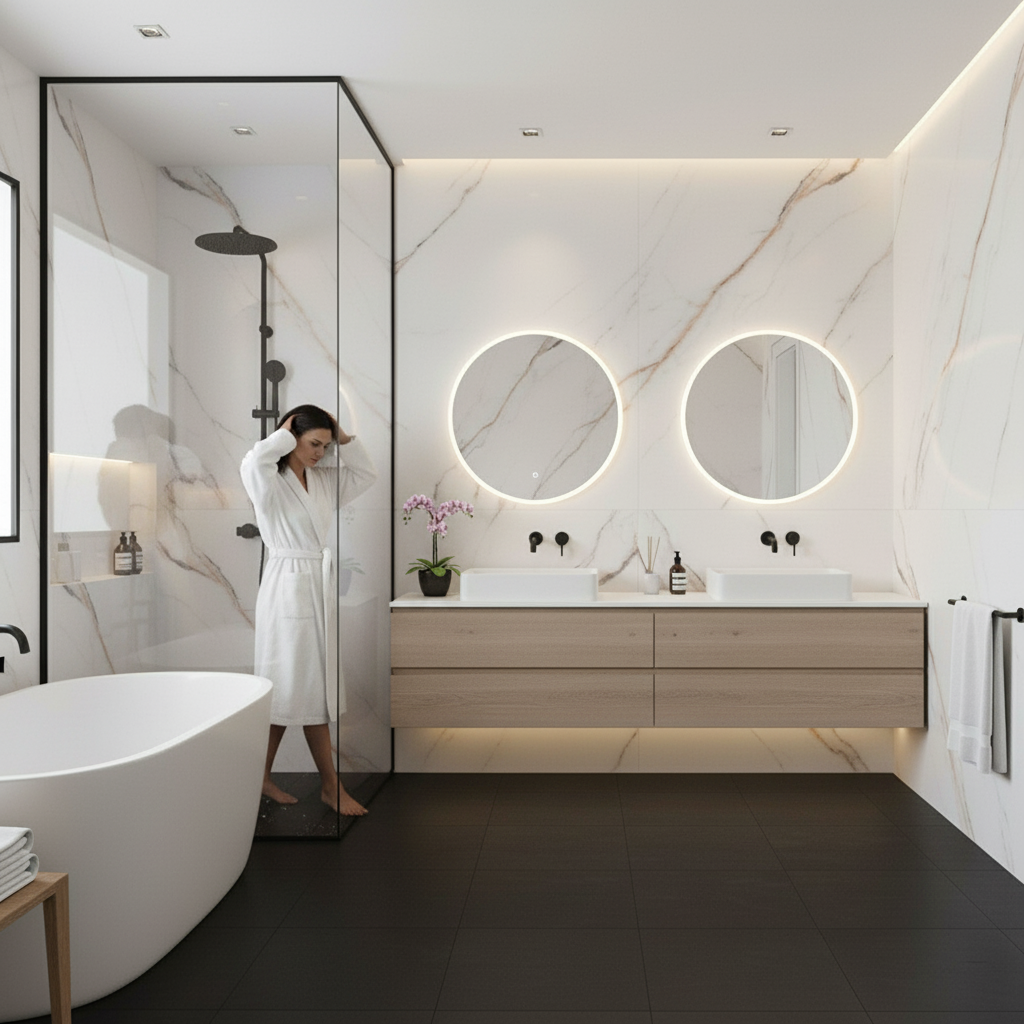 Premium Beige PVC Gloss Waterproof Wall Panelling - Durable and Mould-Resistant for Easy Maintenance