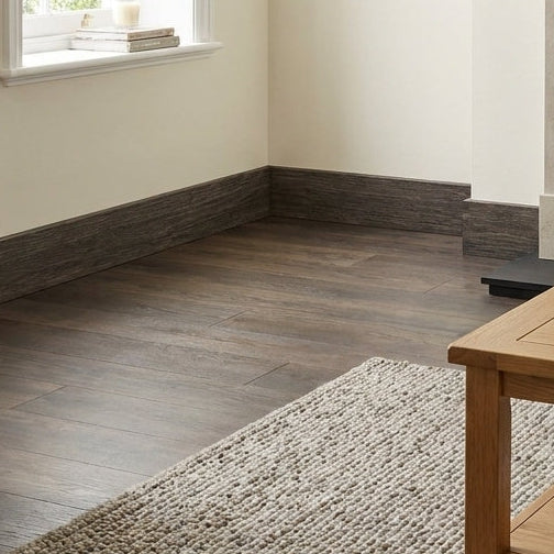 Walnut Laminate Skirting Board 2.4m Round Pencil 2400 x 15 x 63mm