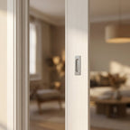 Internal Pocket Door Set with 1 Light Clear Glass, White Primed, 100mm - detail view