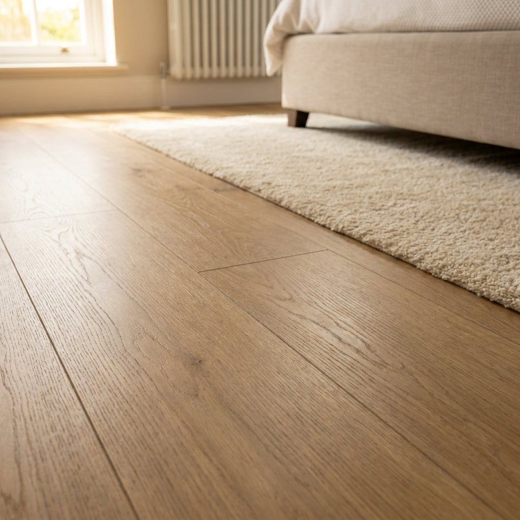 Premium Oak 12mm Waterproof Laminate Flooring 1375 x 188 mm - detail view