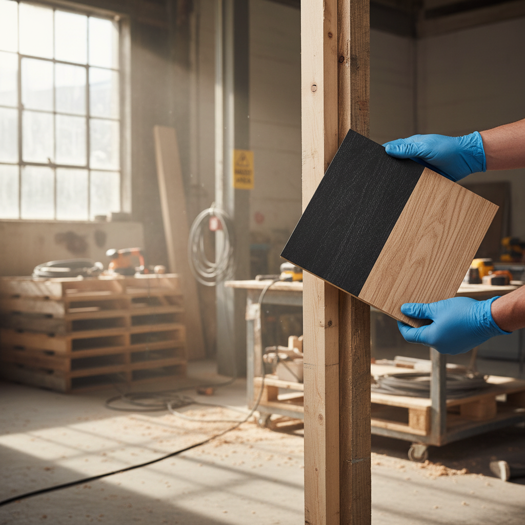 Premium Internal Dual Finish Door Sample 125mm x 125mm with Black Oak Finish and RAL9005 Color Option for Elegant Interiors