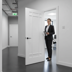 Premium Internal 9 Panel Fire Door - White Primed, 30 Minutes Fire Rated with Decorative Beading