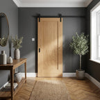 Internal Oak Sliding Door Unfinished 1-Panel Pattern 10 Design