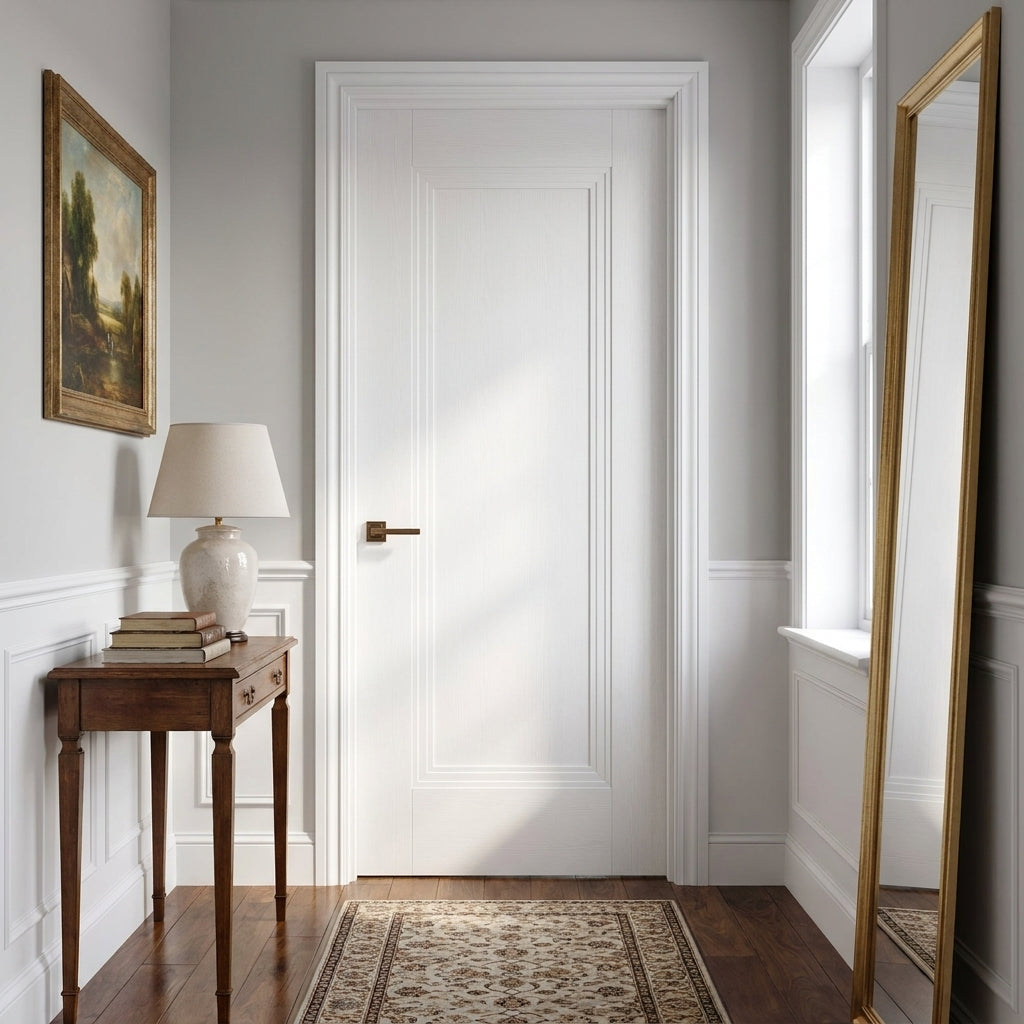 Internal White Door, Primed Finish, 1 Panel Elegance Lancaster Design