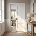 Internal Pocket Door Set White Primed Shaker 4 Panel 100mm Solid Core