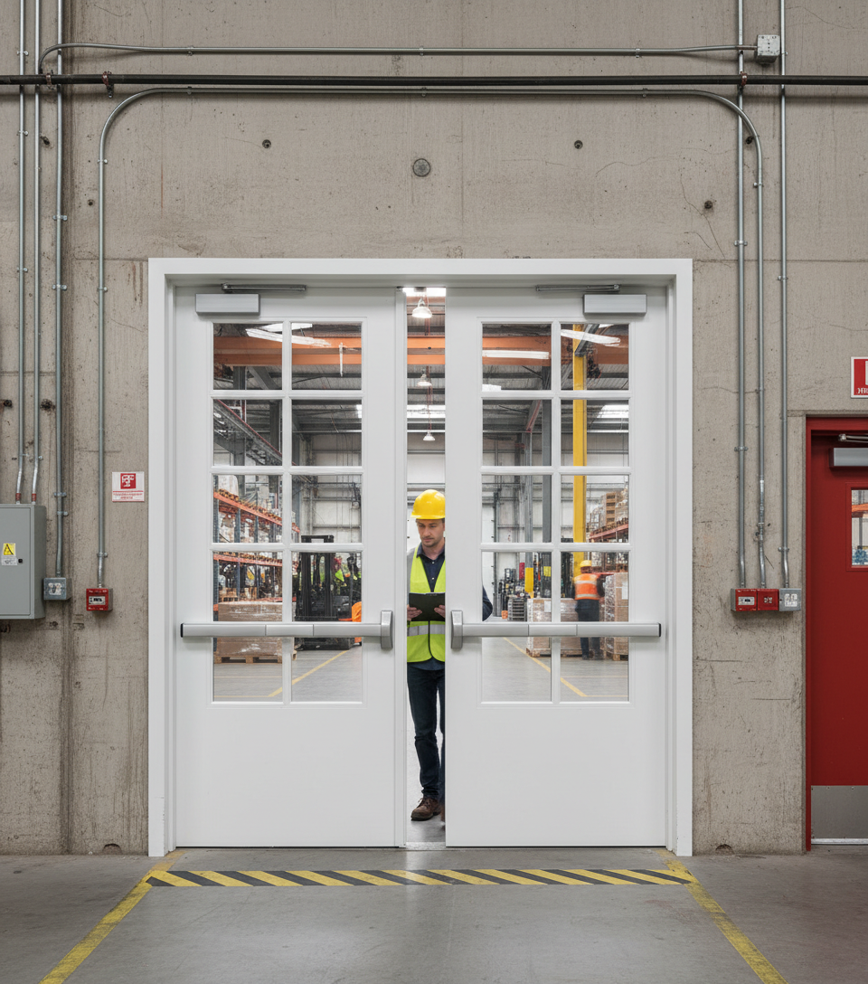 Premium Custom Made Internal FD30 Fire Door Pair in White - Bespoke Sizes Available