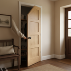 Premium Made-to-Measure Oak Internal Unfinished Shaker 4 Panel Cupboard Door for Under-Stair Areas