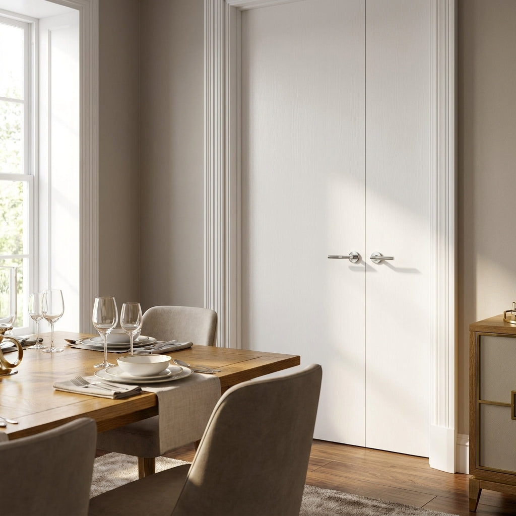 Internal Flush Pair Door, White Primed, Standard Core, 121452 - detail view
