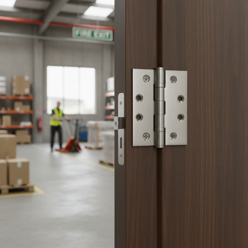 Premium 100mm Fire Rated Ball Bearing Butt Hinge Pair - Polished Stainless Steel Finish for Contemporary Doors